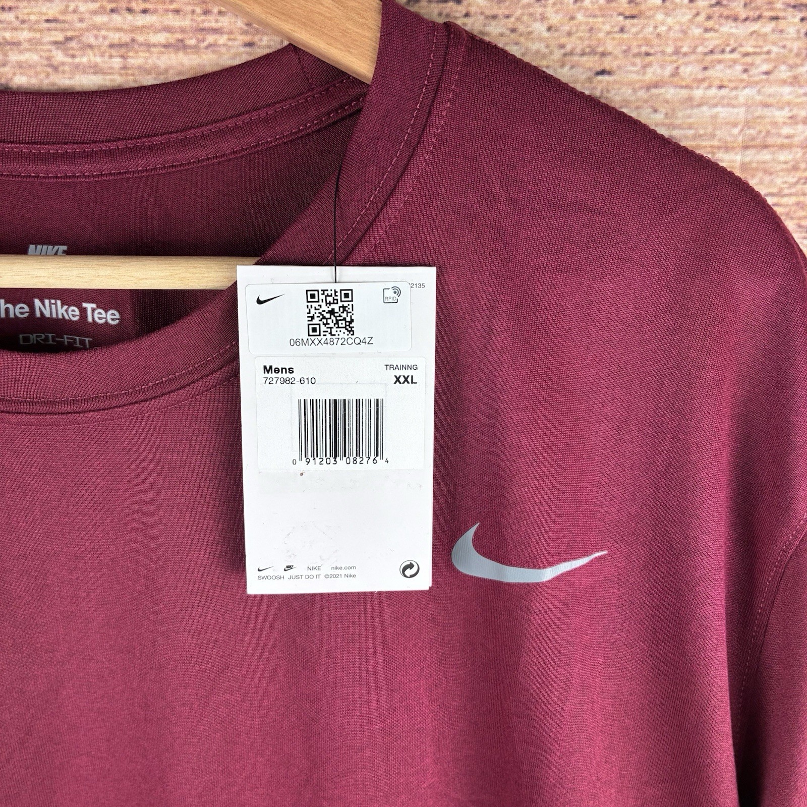 Nike Dri-Fit Men Training T-Shirt Maroon Burgundy XXL 727982-610 NWT gallery