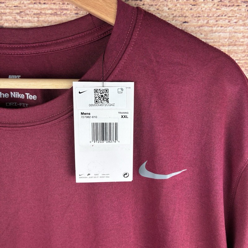 Nike Dri-Fit Men Training T-Shirt Maroon Burgundy XXL 727982-610 NWT gallery