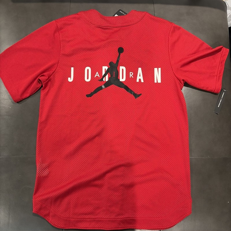 Nike Jordan Air Mesh Baseball Jersey Mens Medium Red Jumpman Logo gallery