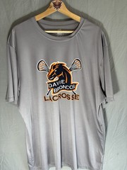 Hanes Cool Dri T Shirt Mens XL Gray Davie Broncos Lacrosse Athletic