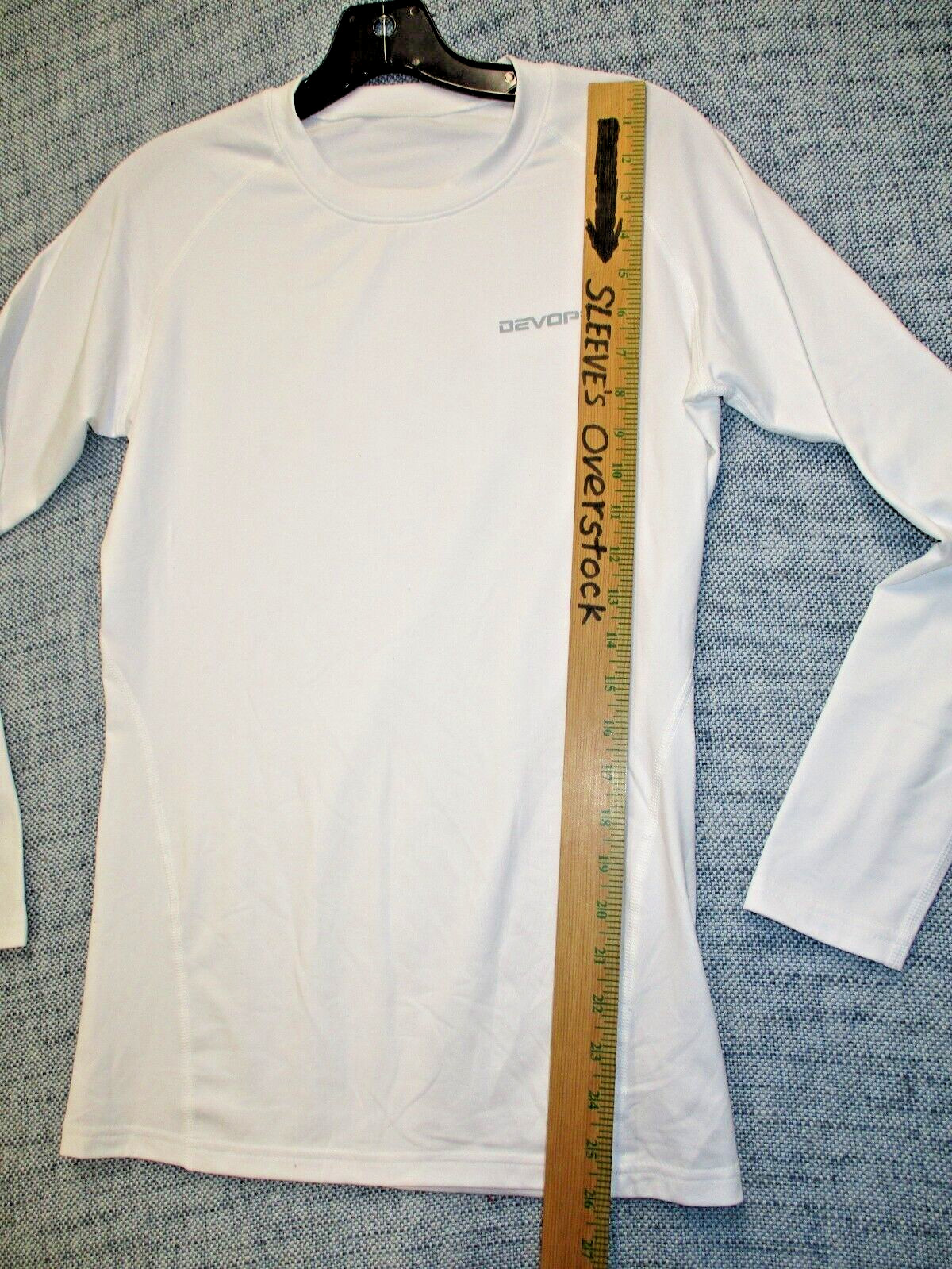 Devops Shirt Adult SZ M White Long Sleeve Lightweight Athletic Compression Mens gallery