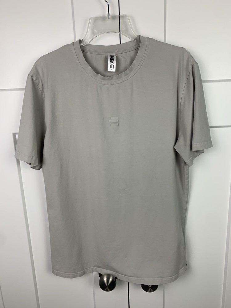 Stack Athletics LARGE Men’s Short Sleeve Tee Beige Gray Athletic workout
