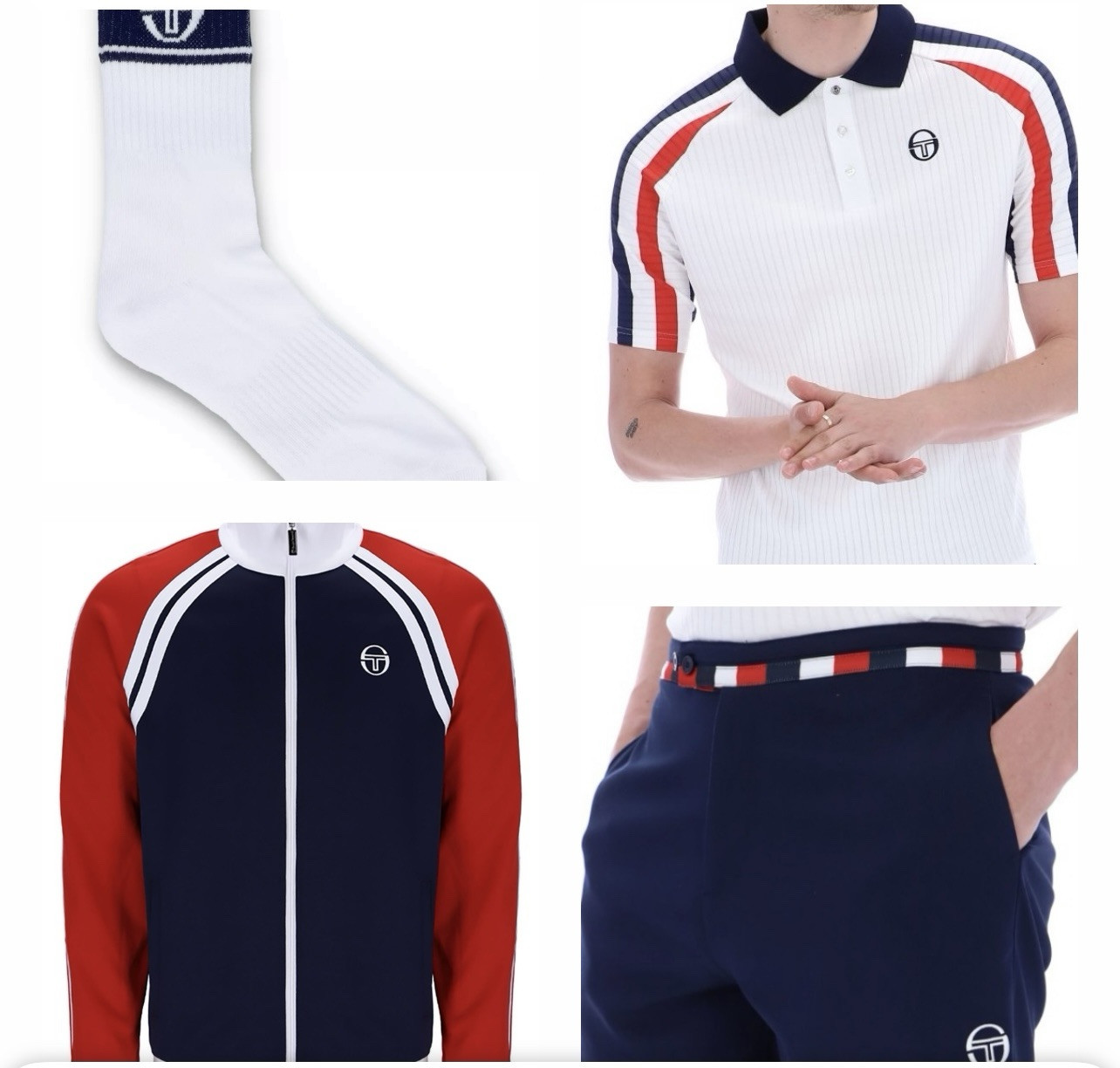 Sergio Tacchini McEnroe Outfit #3 Track Top, Shirt, Shorts, Socks + Red Headband gallery