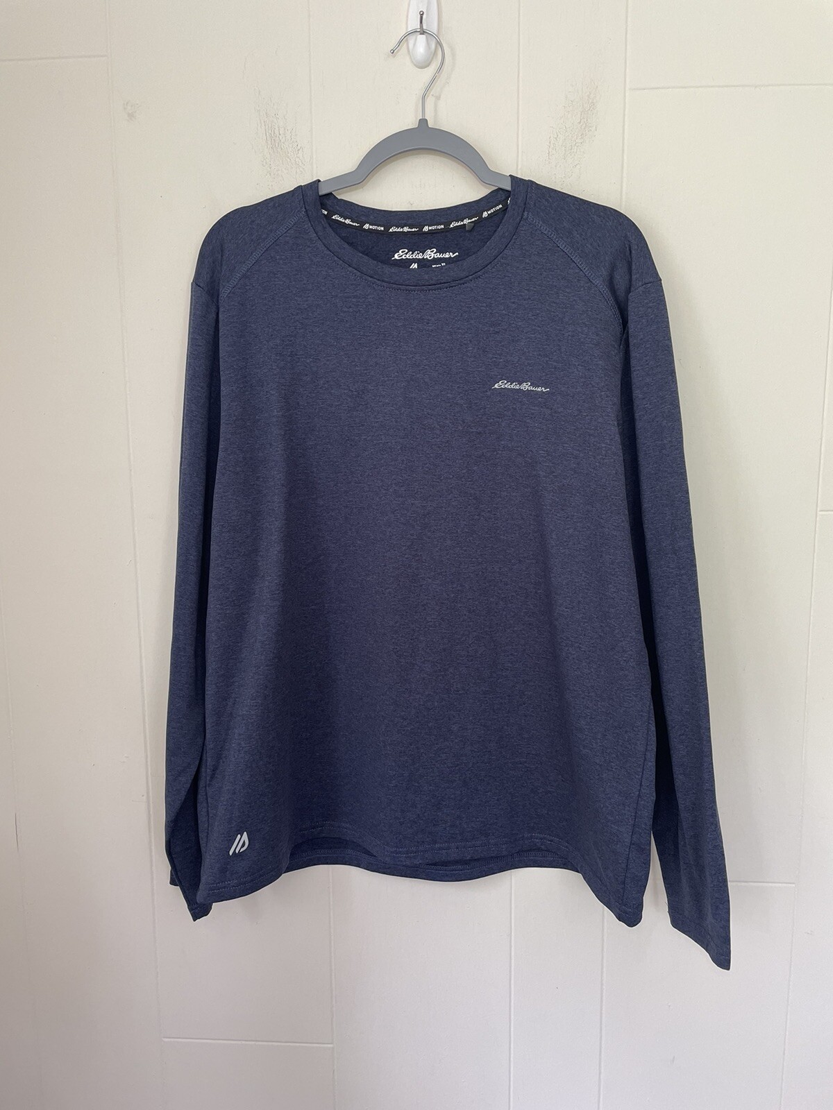 Eddie Bauer Motion Shirt Long Sleeve Blue Heathered Free Dry ~ Men’s Size XL gallery