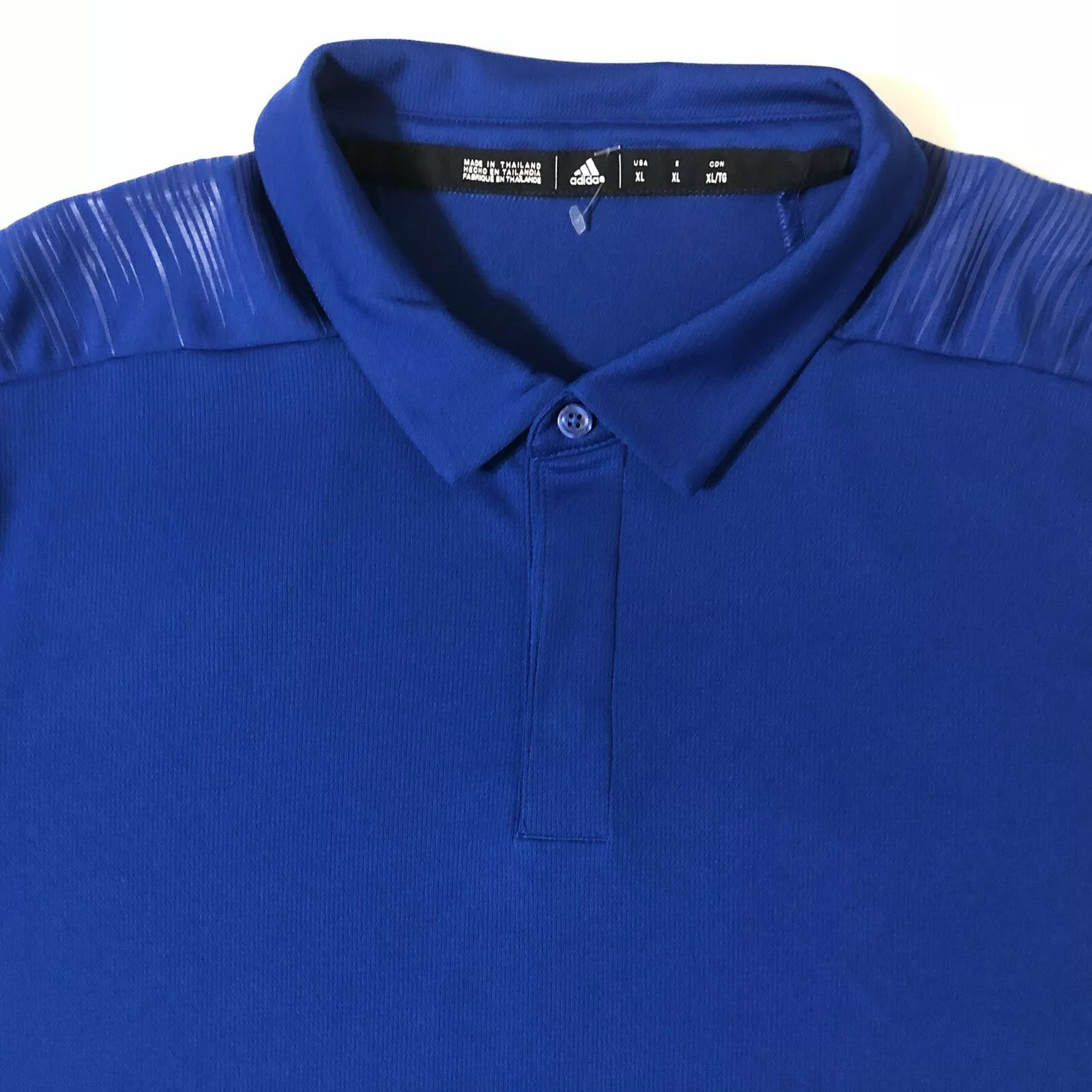 Adidas Mens Coach Polo Shirt 3 Button SS Logo Royal Blue/white Sz XL 💰65 gallery