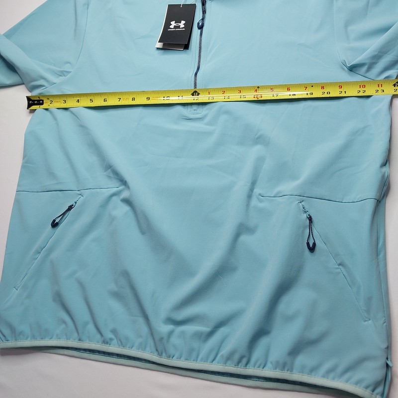 Under Armour Storm Golf Pullover Large Half Zip Short Sleeve Top Light Blue gallery