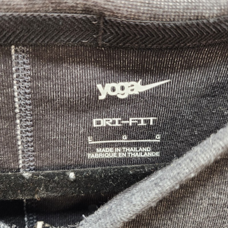 Nike Men's Pullover Large Gray Yoga 1/2 Zip Thumb Holes Dri-Fit Kangaroo Pockets gallery