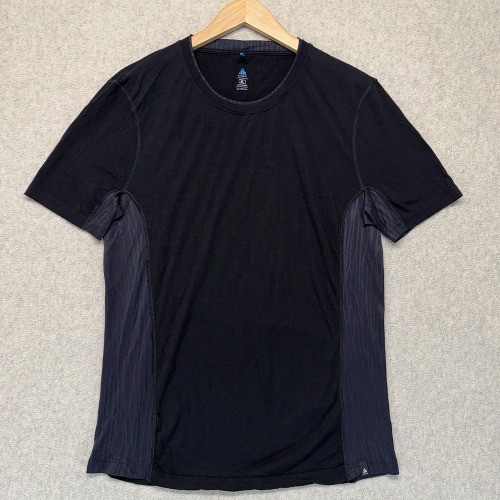 Odlo Men’s Black Performance Running Athletic T-Shirt Short Sleeve XL