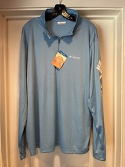 Columbia Rapid Creek 1/4 Zip Pullover XL Light Blue UPF 50 Sun Protection New