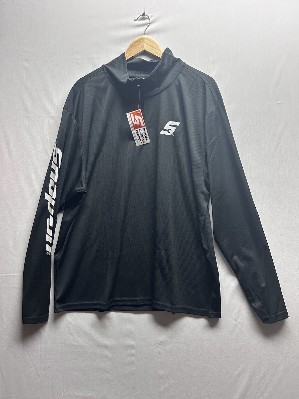 Snap On Men’s XL Lightweight Quarter Zip Black Mock Neck Pullover Shirt gallery