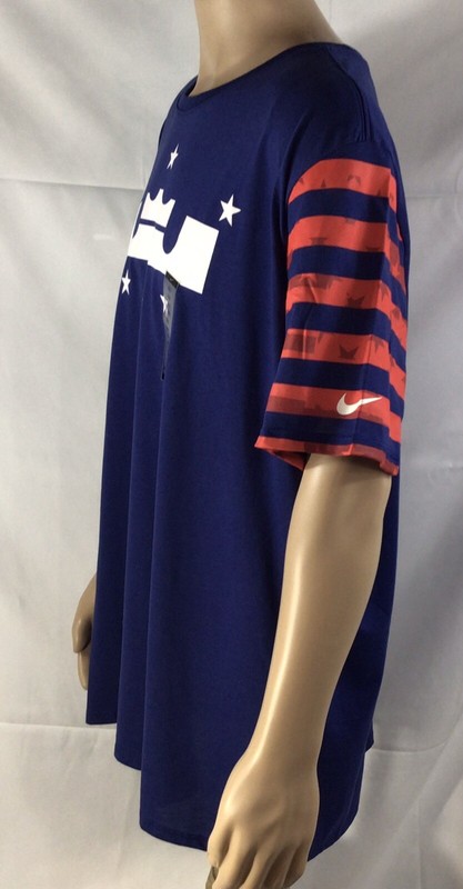 The Nike Tee Athletic Cut Dri Fit Men’s XXL USA Stars Stripes Red Blue JerseyNWT gallery