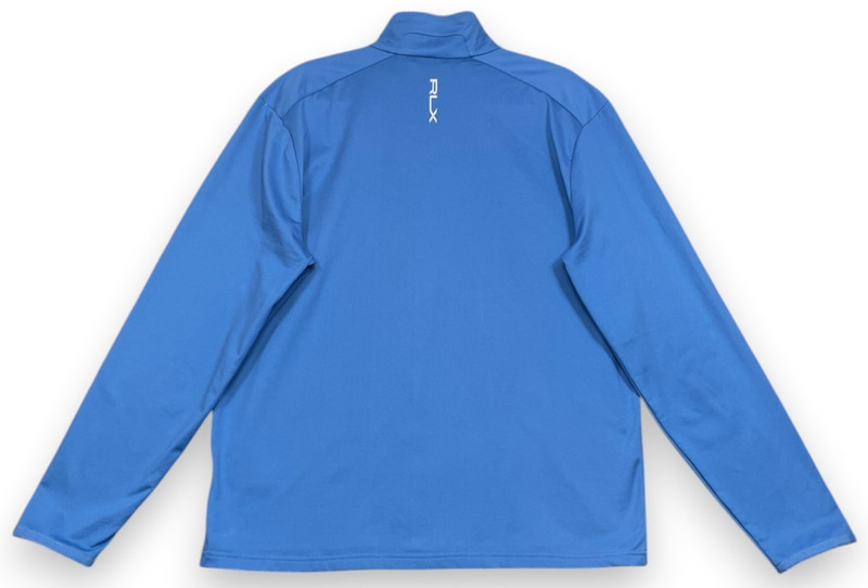 RLX Ralph Lauren Luxury Jersey Pullover Mens L Blue Golf Zip Classic Fit Shirt gallery