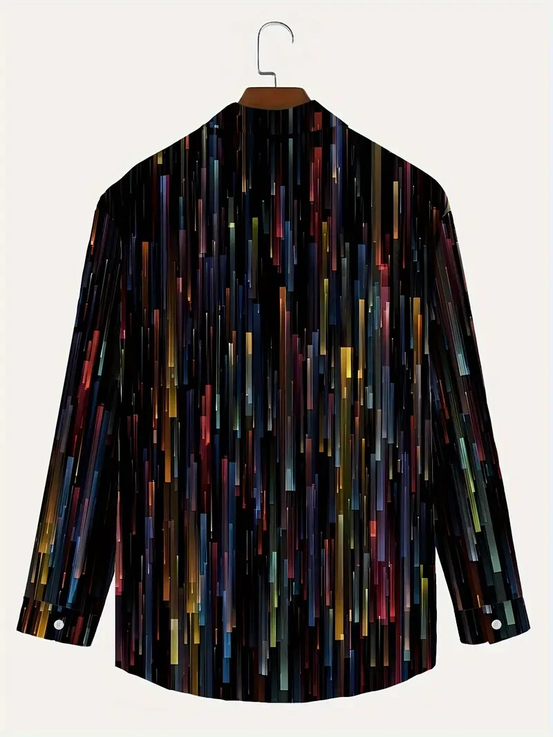 Mens 5XL BIG Long Sleeve DRESS - Casual Shirt New 2025 BLACK & WHITE gallery