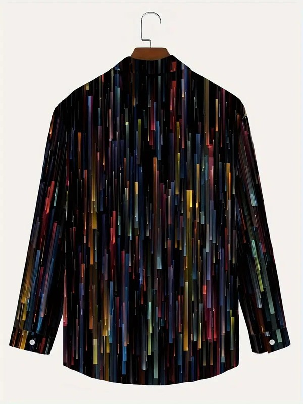 Mens 5XL BIG Long Sleeve DRESS - Casual Shirt New 2025 BLACK & WHITE gallery