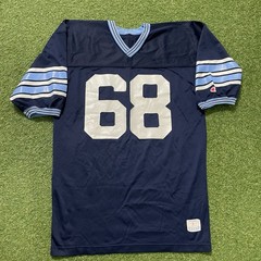 Vintage 80s Champion Spartans #68 Football Jersey Blue Size Large L Nylon USA