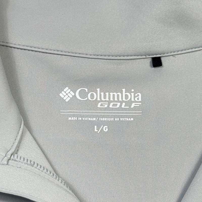 Columbia Golf Pullover Mens Large Gray 1/4 Zip Mock Neck Grampy's RMHC Graphic gallery