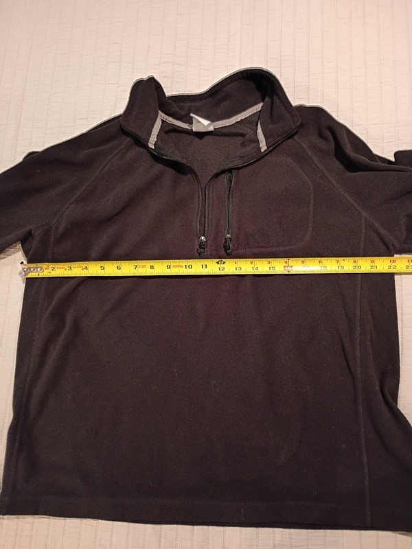 STARTER Men's Size LARGE (42-44) Black Fleece long sleeve 1/4 zip up shirt gallery