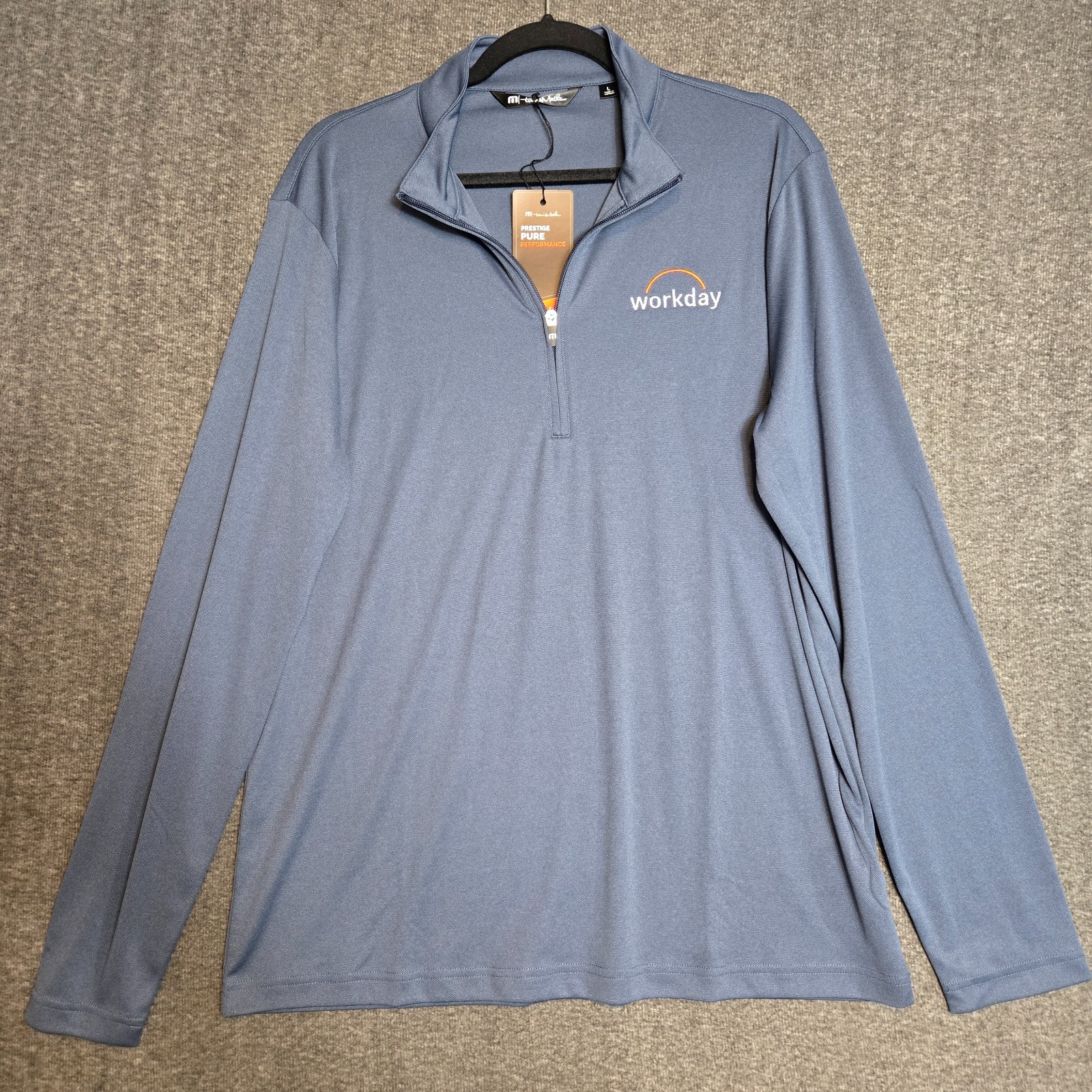 Travis Mathew Coto Performance 1/4 Zip Pullover Men's Large Blue Stretch NEW gallery