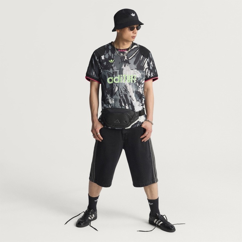 Adidas L Men's Jersey Black White Grey Pink Retro Classic Shirt AOP KD2351 NWT gallery