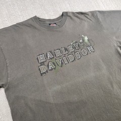 Harley Davidson Shirt Men XL Military Green Motorcycle Vintage Single Stitch Y2K