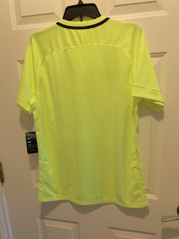 NWT Nike Soccer SS Athletic Henley T-Shirt Sz L - Neon Green / Volt - 894035 702 gallery