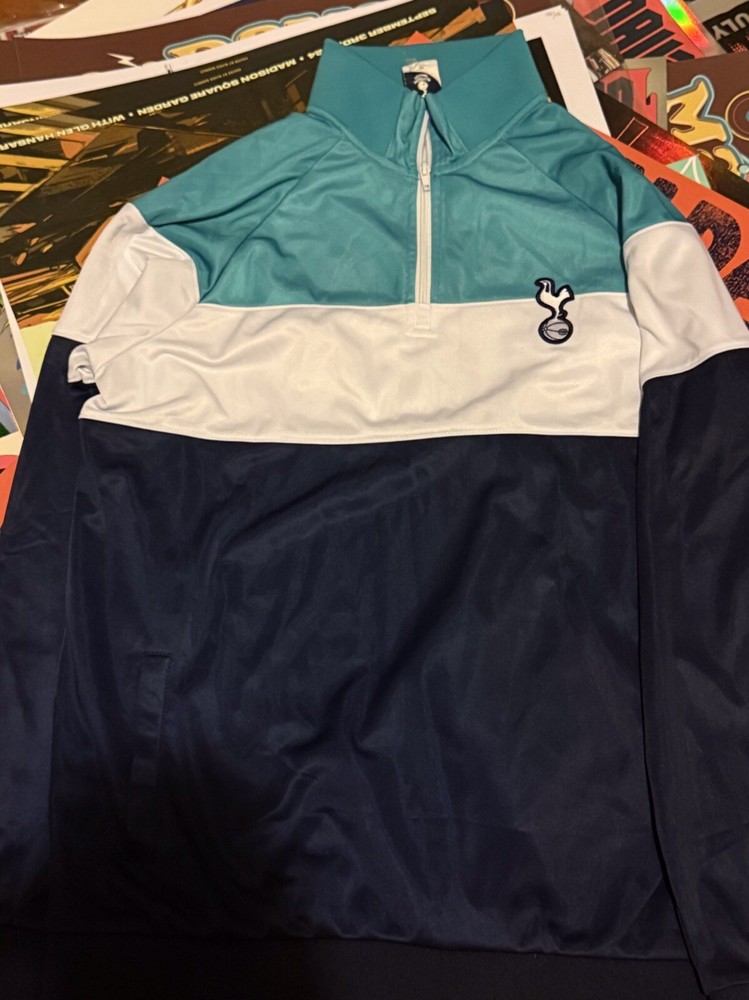 Tottenham Hotspur Track Jacket Large Blue Soccer Anthem Football White