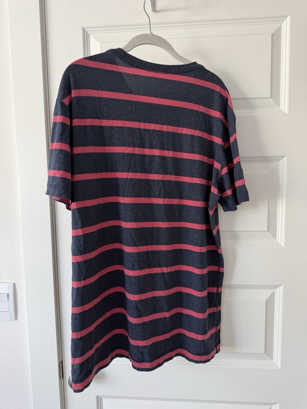 Lululemon Basic Tee Shirt Navy Blue & Red Striped Men's Sz XL No Tag gallery