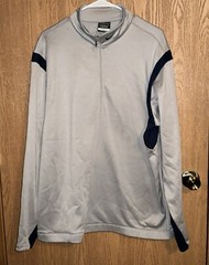 Nike Golf Therma-Fit Men’s L Navy Gray 1/4 Zip Fleece Pullover Light Jacket Logo