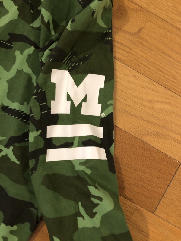 New M Nike Michigan Wolverines Camo Salute To Service Shirt DV8639-328 Men gallery