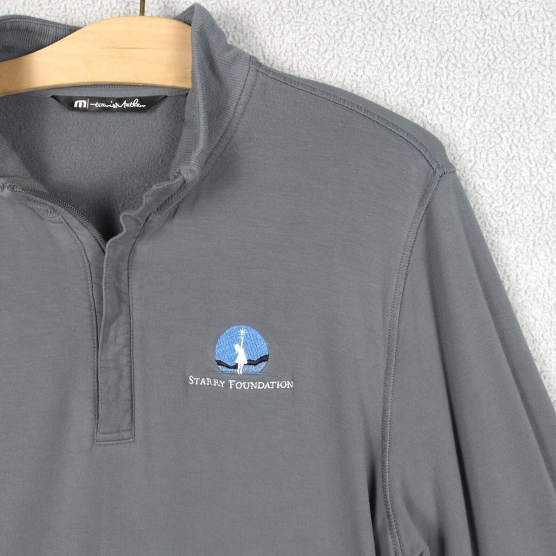 Travis Mathew Newport ¼ Zip Pullover Men’s Large Gray Long Sleeve TM1MU419 Logos gallery
