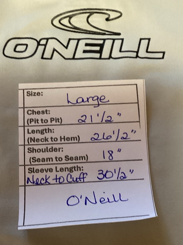O'Neill Basic Skins Long Sleeve UV 50+ Rash Guard Swim Sun Top Size Large gallery