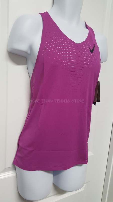 Nike Aeroswift Dri-Fit ADV Slim Fit Running Singlet Fuchsia Mens FN4231-518 Sz S gallery