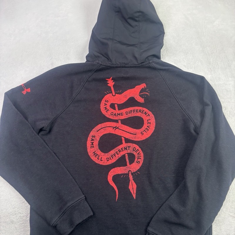 Under Armour Project Rock Same Devils Black Pullover LS Fleece Hoodie Men's MED gallery
