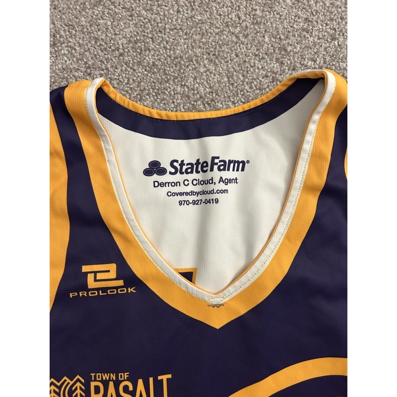 Prolook Town of Basalt Recreation Jersey Mens Medium Purple Gold Excellent #41 gallery