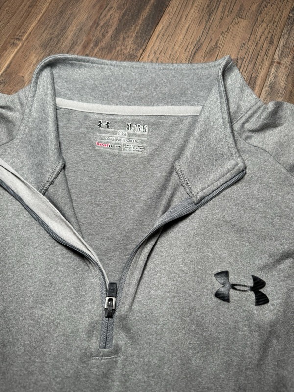 Under Armour UA Tech 1/2 Zip Long Sleeve Carbon Heather Gray/black Xl gallery