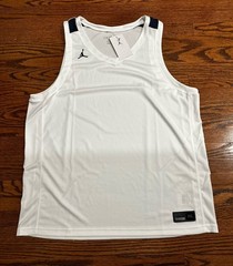 Nike Jordan Stock Overtime Basketball Jersey Tank Mens 2XL White FQ5296-100 NWT