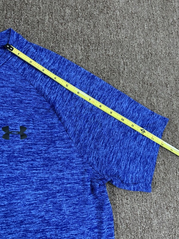 800 Under Armour HeatGear "The Tech Tee" Men's Blue M Short Sleeve Loose Shirt gallery