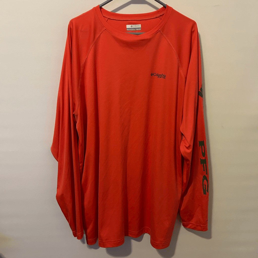 Columbia PFG Men’s orange Long Sleeve Shirt Size 2XL Coastal Beach Outdoor gallery