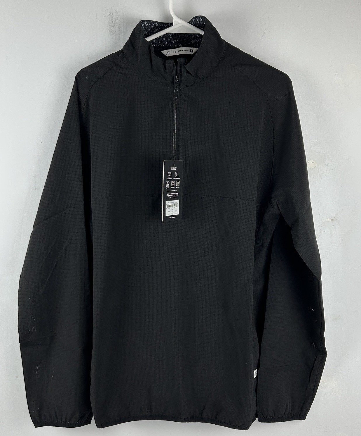7 Diamonds Oxygenate 1/4 Zip Pullover Size S Anti-Odor Quick Dry Stretch Black gallery