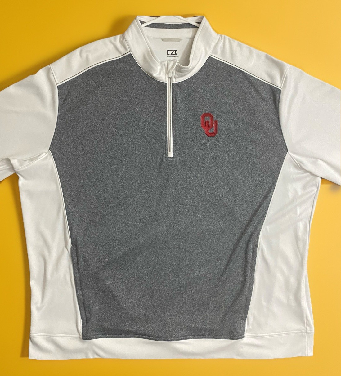 Oklahoma Sooners Quarter Zip Golf Pullover Cutter & Buck Wicking DryTec Size 3XL gallery