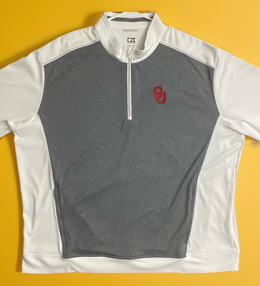 Oklahoma Sooners Quarter Zip Golf Pullover Cutter & Buck Wicking DryTec Size 3XL
