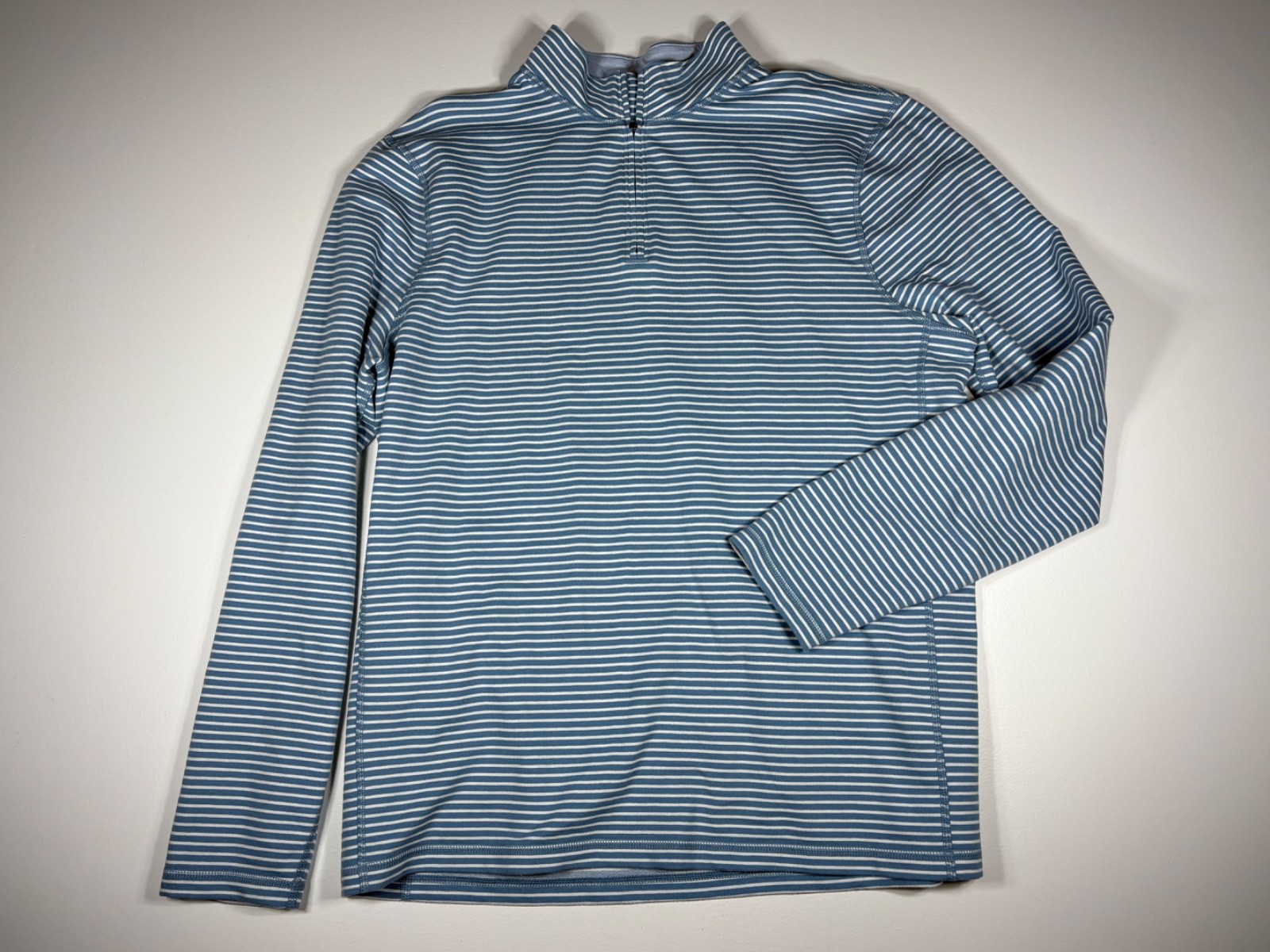 J.Crew Performance 1/4 Zip Pullover Men XL Blue Striped Mock Neck Golf Active gallery