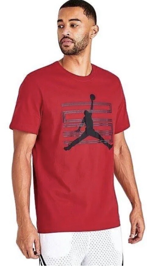 Nike Men Air Jordan Graphic Jumpman Logo T Shirt FN0689-Red Black XS NWT FSHP gallery