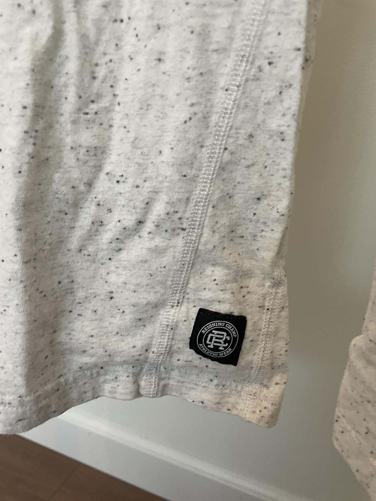 Reigning Champ Ivory Speckled Handcrafted Pullover L/S Lightweight Shirt SZ M gallery