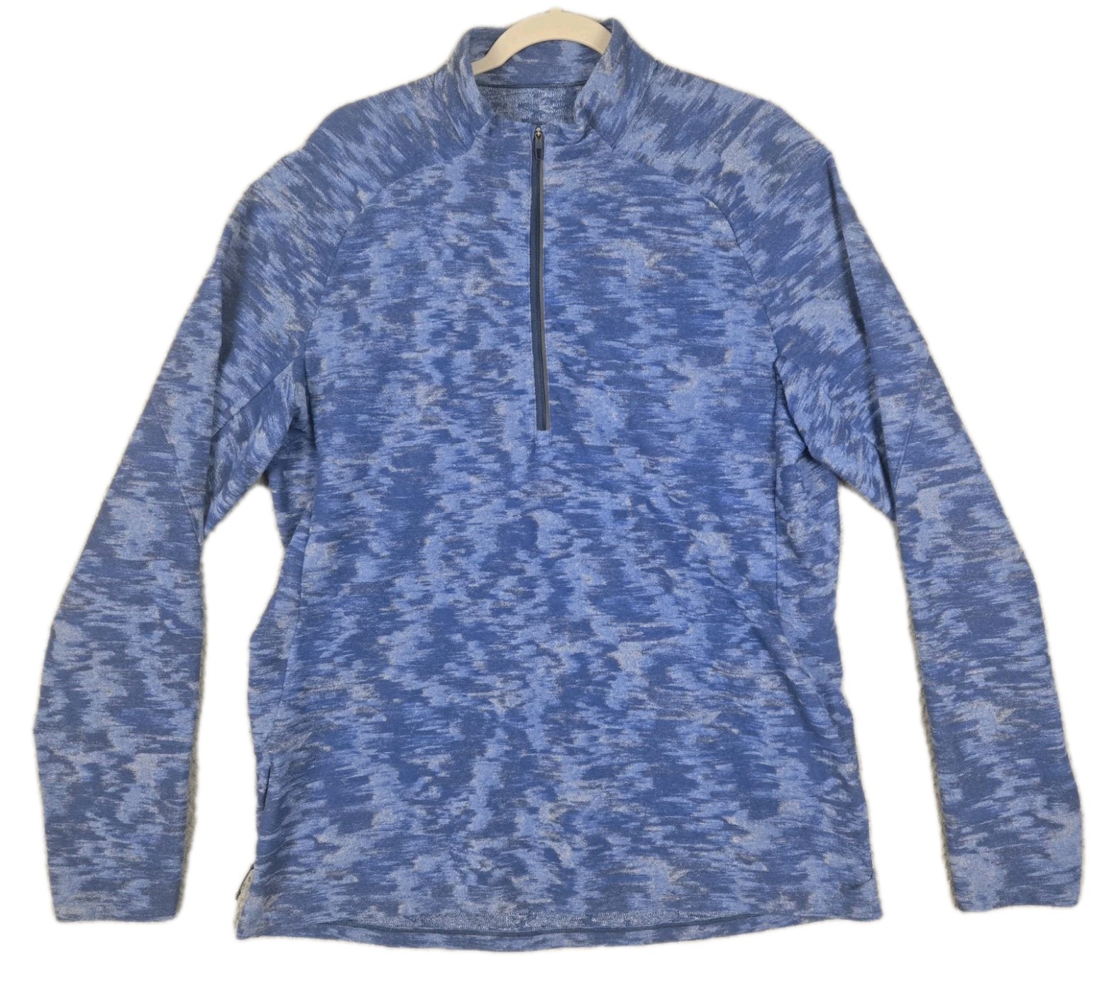 Lululemon Surge Warm Half-Zip Light Fleece Pullover Blue Camouflage Mens Size XL gallery