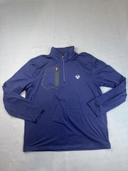 RLX Ralph Lauren Pullover Mens Large 1/4 Zip Long Sleeve Blue Golf 4 Way Stretch