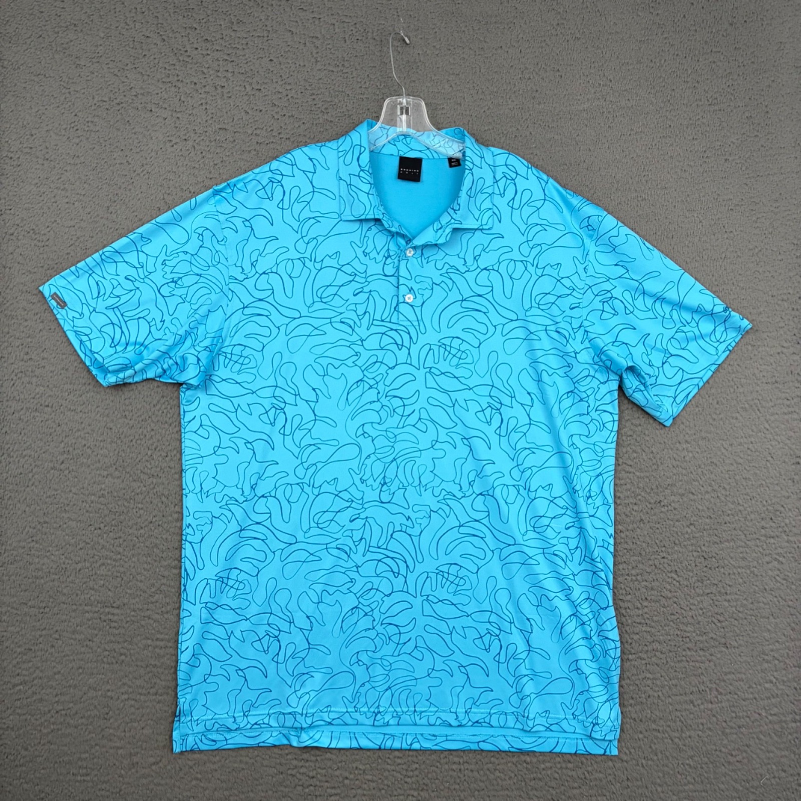 Dunning Golf Polo Shirt Mens 2XL Blue Abstract Desert Springs Embroidered Preppy gallery