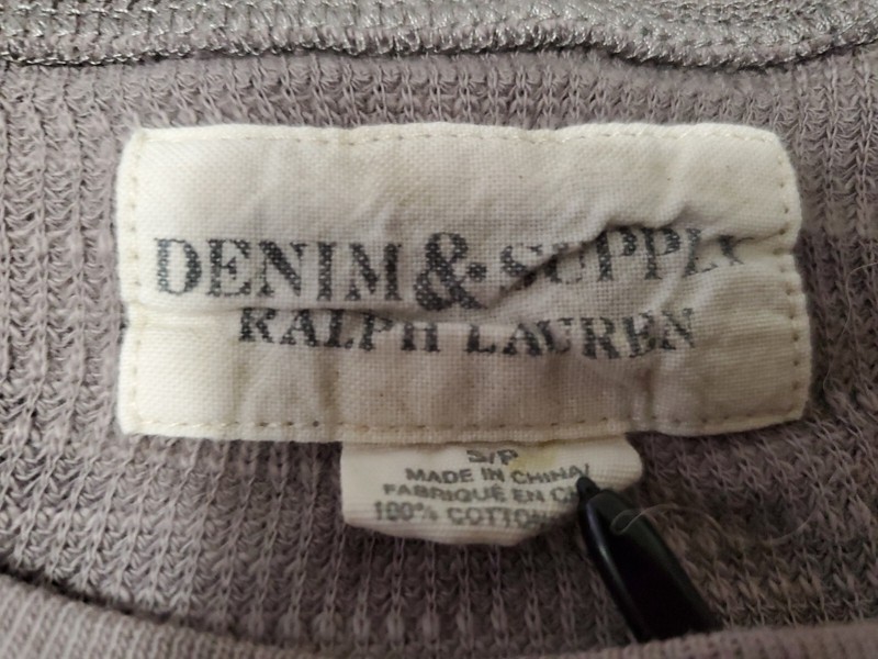 Denim & Supply Ralph Lauren Gray Camoflauge Long Sleeve Thermal Shirt SZ Small gallery