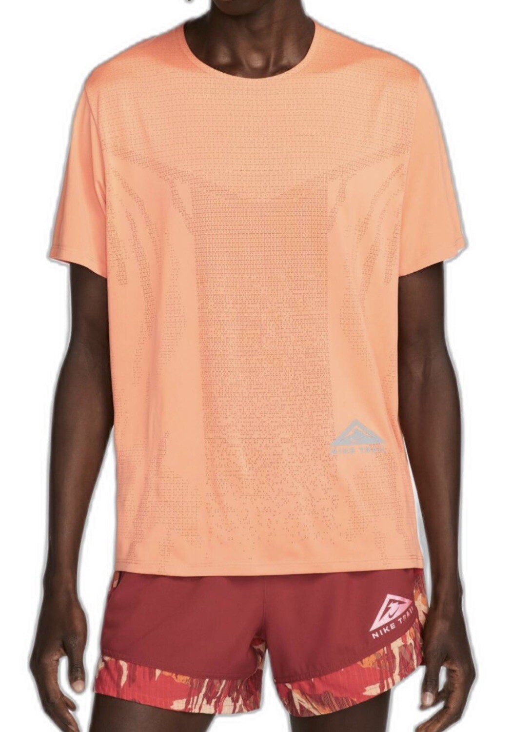 Nike Men's Sz S Dri-FIT Trail Rise Running Shirt Light Orange DM4646-871 gallery