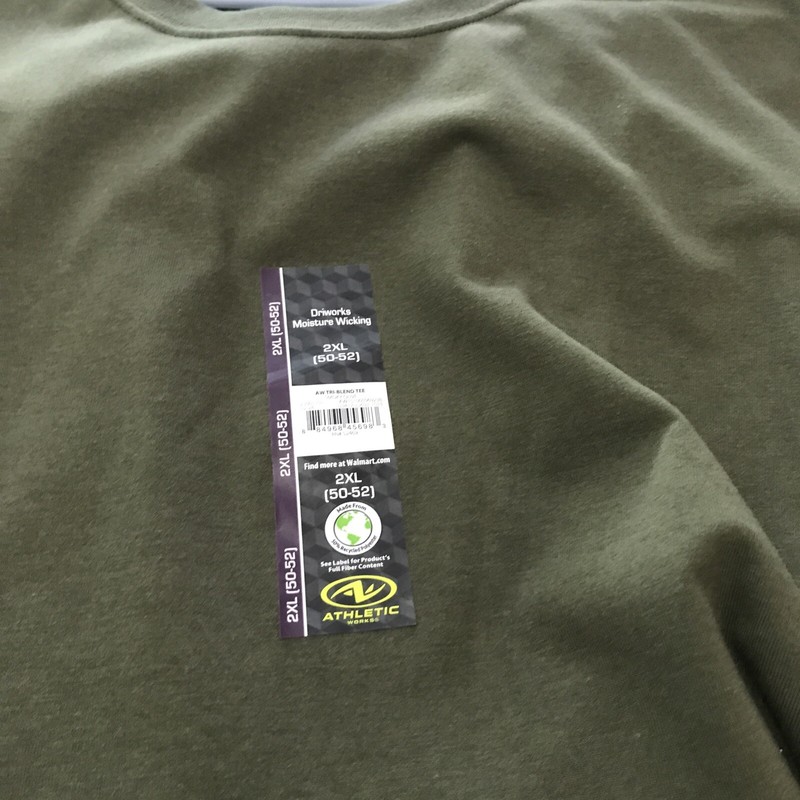Athletic Works DriWorks Mens Size 2xl (50-52) Short Sleeve T-Shirt Green NEW gallery